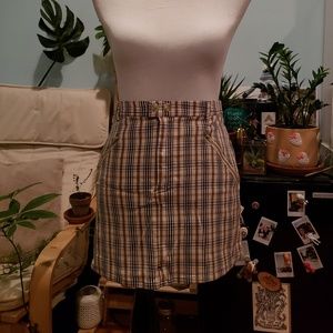 Plaid Denim Style Skirt